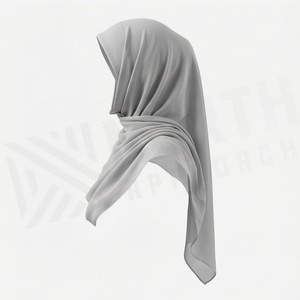 Hiyab de Chifón de Color Sólido para Mujer, Transpirable, para Uso Diario, Pañuelo Étnico - Product Image 3