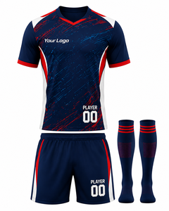 Ensemble de maillots de football d'été personnalisés sublimés 100% polyester unisexe, uniforme de football respirant à séchage rapide, coupe athlétique courte - Product Image 1