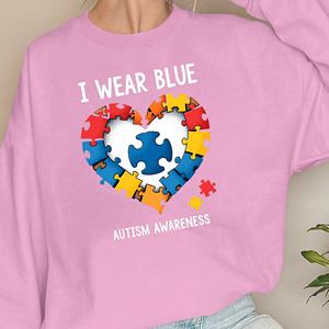 I WEAR BLUE AUTISMO CONCIENCIACIÓN mujer sudaderas - Product Image 2
