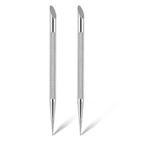 Bâtonnet professionnel UBI en acier inoxydable double extrémité réutilisable et durable pour le nettoyage des ongles - Repousse-cuticules et dissolvant de vernis pour manucure