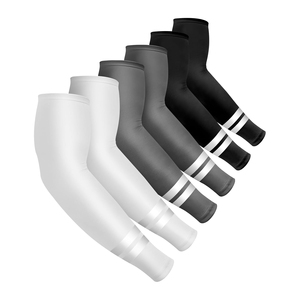Unisex Solid Polyester Arm Sleeves UPF50+ Three-Quarter Length Sun Protection Gray <b>Black</b> <b>White</b> <b>Stripes</b> Reflective Arm Sleeves - Product Image 3