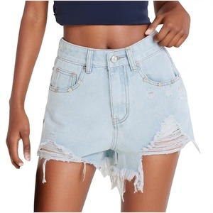 Shorts en jean vintage déchirés pour femmes, style streetwear décontracté, style skate, coton, peints à la main, lavables - Product Image 3