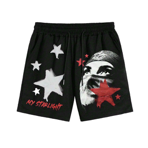 2026 Men's Custom Letter Printing Drawstring Pockets <b>Mid</b> Waist High Quality Breathable Comfortable 100% Cotton ODM Casual Shorts - Product Image 1