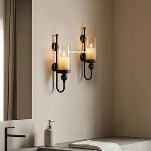 Applique murale en fer faite à la main, écologique et tendance, porte-bougie sans flamme pour la décoration intérieure, les mariages et autres occasions - Product Image 3