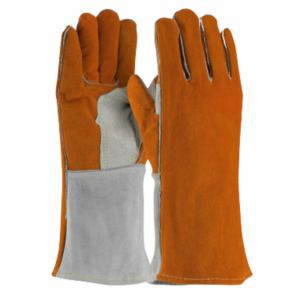 Premium Quality Cowhide Split Leather <b>Thumb</b> Palm Welding Gloves Heat and Spark Resistant Construction Firefighting Gloves - Product Image 2