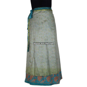 100 Ways to Wear Long <b>Wrap</b> <b>Skirt</b> Silk Sari Long <b>Skirt</b> Beach Sarong Vintage <b>Wrap</b> Around Dress <b>Skirts</b> Magic <b>Wrap</b> 38" Long - Product Image 2