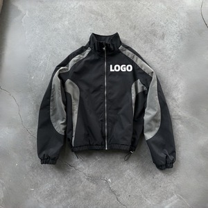 Custom <b>Men's</b> High Quality Nylon Windbreaker Tracksuit Zip Up <b>Jacket</b> and Jogger Pants Set - Product Image 1