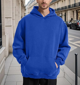 Sweat à capuche surdimensionné vintage en molleton 100 % coton, coupe décontractée, design délavé à l'acide, longueur longue, pour hommes - Product Image 4