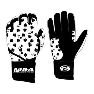 NOFA Industries Red Batting Gloves with Flame Pattern and Wrist Support <b>Hook</b> Loop Closure - Product Image 2