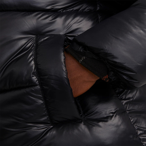 Chaqueta de Plumón Negra para Hombre, Cuello Alto, Cierre de Cremallera, Resistente al Viento, Informal, Invierno, Gruesa, Corte Regular, Color Sólido, Exterior de Nailon - Product Image 5
