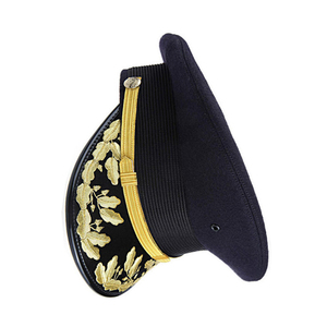 Gorra de Marinero Blanca, Negra y Gris al por Mayor con Parche de Logotipo Bordado en Relieve, Insignia OEM, Gorra de Capitán de Uniforme - Product Image 3