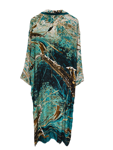 Robe kimono de luxe en soie patchwork, cache-maillot de bain, tenue de nuit, longue robe, kimono indien vintage fait main en soie de sari recyclée - Product Image 4