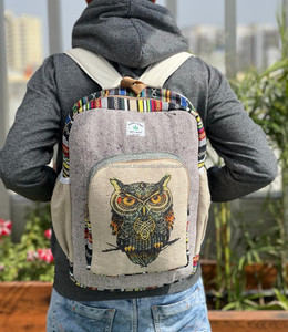 Nouveau design sacs pour ordinateur portable en chanvre sacs à dos durables nouveauté jute avec coton unisexe multi-usages sacs à dos de voyage - Product Image 3