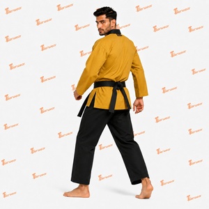 Uniforme de Taekwondo Premium Dobok en Coton et Polyester Respirant, Tenue d'Entraînement Légère et Durable, Col en V, Logo Personnalisé, OEM - Product Image 5