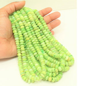 Perles d'opale verte Parrot Green Dot, forme ronde, lisses, 16 pouces, 8-11 mm, perles d'opale verte Parrot, pour la création de bijoux. - Product Image 1