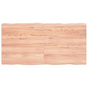 47.2 piano del tavolo con bordo vivo in legno massello marrone chiaro "x23,6" x(0.8 "-1.6") mobili per la casa trattati - Product Image 2