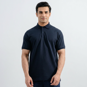 Men's <b>Polyester</b>/Cotton Knitted Printed <b>t</b> <b>Shirts</b> with Anti-Wrinkle Feature Pocket Design Short Sleeves - Product Image 5