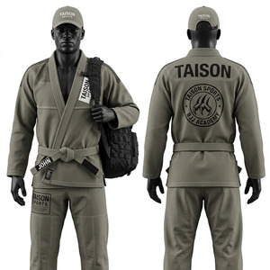 กระเป๋า BJJ TAISON SPORTS 600 GSM Oxford PU สีกากี พร้อมแผงตาข่าย พิมพ์ลายสกรีนตามสั่ง โลโก้ลายนูน กระเป๋าใส่อุปกรณ์กีฬา ขนาด 30-40 ลิตร - Product Image 4