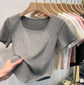 เสื้อยืดผู้หญิงแฟชั่นฤดูร้อน ผ้าฝ้าย 100% ทรงเข้ารูป พิมพ์ลายการ์ตูนและตัวอักษร กันยับ แห้งเร็ว สไตล์ลำลอง ขายส่ง - Product Image 6