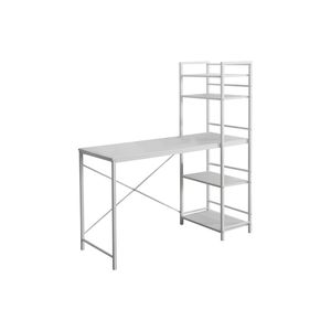 Scrivania Moderna da 48 Pollici per Ufficio Domestico con Ripiani Portaoggetti, Design Contemporaneo in Laminato Bianco per Lavoro con Laptop - Product Image 2