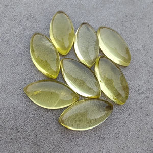 เลมอนควอตซ์ทรงมาร์คีสแบบคาโบชอง: พลอยคุณภาพเกรด AAA+ ด้านหลังแบน ปรับขนาดได้ ขายส่ง มีทุกขนาด - Product Image 3