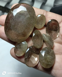 อะความารีนสีเขียวธรรมชาติขัดเงา รูปทรงประณีต ประดับด้วยสีทอง  รูปทรงปรับแต่งได้ สำหรับการทำสมาธิ การบำบัดทางจิตวิญญาณ BAITHU - Product Image 6