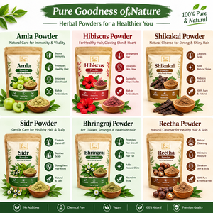 Poudre 100 % pure d'Amla, d'Hibiscus, de Shikakai, de Sidr, de Bhringraj et de Reetha pour la croissance des cheveux et comme masque capillaire, 100 g chacune (Pack combo de 6) - Product Image 3