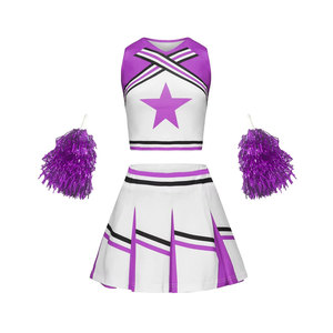 Uniformes de cheerleading en gros pour filles, légers, couleur personnalisée, tissu en spandex et polyester, respirant, extensible, confortable - Product Image 2