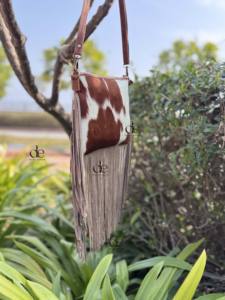 Sac à bandoulière unique en cuir de vachette à franges, style bohème vintage, avec poils, pour femme - Product Image 2