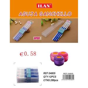 Set di 3 Ferri per Uncinetto Ilan con Manico Blu, Strumento per Lavori a Maglia - Product Image 1