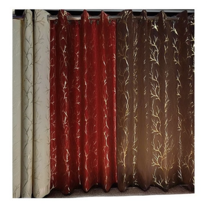 Modern 4x5 Feet Foil Velvet <b>Window</b> <b>Curtain</b> 4x5 Feet Pleated Embroidered Floral Hooks Blackout Polyester Home Hotel Hospitals - Product Image 2