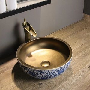 Solid Brass Wash <b>Basin</b> Premium Handcrafted Bathroom Vessel Sink Elegant Countertop Decorative Luxury Home Improvement Collection - Product Image 1