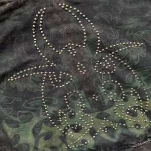 Sudadera con capucha y cremallera para hombre, con estampado de estrella tribal y pedrería, lavado ácido, gris vintage 2026, oversize, estilo streetwear Y2K, con gráfico de cruz de cristal azul - Product Image 4