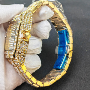 Reloj de Lujo con Diamantes para Hombre 2026, Estilo Hip Hop, Brillante, con Esfera Cuadrada, de Cuarzo, Resistente al Agua - Product Image 4