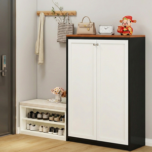 Modern <b>Shoe</b> <b>Storage</b> Bench with Padded Seat Flip Down Cabinet Space Saving Entryway Organizer <b>for</b> <b>Hallway</b> and Home - Product Image 4