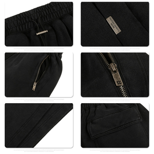 Nuevos pantalones cortos negros casuales de color sólido, de secado rápido, con cintura elástica, de corte medio, de poliéster tejido, para hacer ejercicio. - Product Image 3