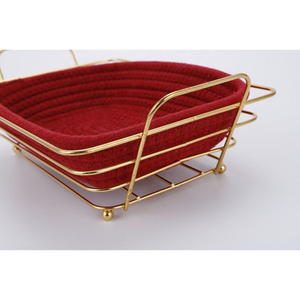 Metal <b>Bread</b> Storage <b>Basket</b> With Liner Iron Wire - Product Image 5