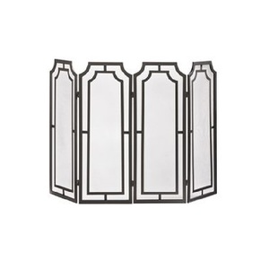 Más vendido: Pantalla de chimenea de hierro forjado con soporte metálico, de panel único, pequeña y plana, con protector de chispas - Product Image 2