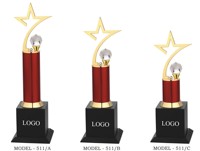 Trofeo de Estrella de Metal Duradero con Acabado Cromado, Logotipo Personalizable, Base Resistente para Uso Promocional