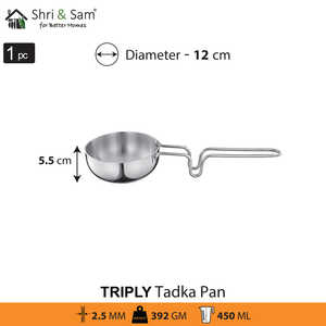 Poêle à tadka en acier inoxydable Triply - Product Image 6