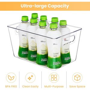 Set di 10 Contenitori in Plastica Trasparente con Manici per Cucina, Freezer e Dispensa - Organizza Efficientemente la Conservazione degli Alimenti - Product Image 4