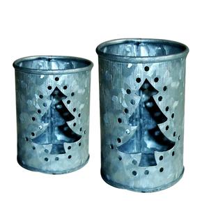 Plain Round Galvanized Iron Votive and T Light HolderCrescent Moon Cutwork Metal <b>Lantern</b> | Black & Gold <b>Tealight</b> Candle Holder - Product Image 3