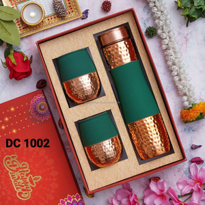 Stylish Handcrafted Copper <b>Large</b> Capacity Bottle Gift Box Set Eco Friendly Safe Unisex Ayurvedic Drinkware for Corporate Wedding - Product Image 5
