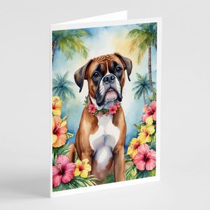 Luau <b>Greeting</b> <b>Cards</b> by Boxer Pack of 8 Whimsical A7 Size 5x7 Blank <b>Note</b> <b>Cards</b> with Envelopes - Product Image 1