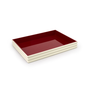Bandeja Rectangular de Laca con Base de Ratán Sostenible, Bandeja para Servir Color Borgoña, Decoración para el Hogar, Organizador de Mesa, Venta al Por Mayor, Artesanal, B2B - Product Image 1