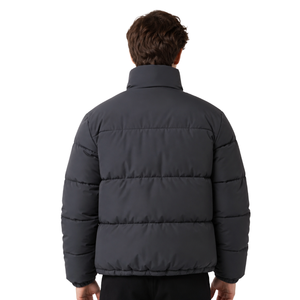 Custom Solid Dark Grey Winter Jacket Men Streetwear Minimalist Blank men's Puffer Jacket High Quality Padded <b>Bubble</b> <b>Coat</b> - Product Image 4