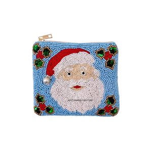 Handmade Soft Eco-Friendly Beaded Christmas Stocking Mini Coin <b>Purse</b> Zipper Pouch <b>Cute</b> Holiday Accessory Trendy Hot Selling - Product Image 5