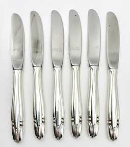 Ensemble de 6 couteaux à beurre en acier inoxydable à bord droit avec manche orné, ustensile de cuisine - Product Image 3