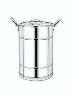 Premium Stainless Steel Big Size Hotpot 15 Liter Capacity <b>Mirror</b> Finish Jumbo Insulated Commercial Grade Cylinder Shape - Product Image 1