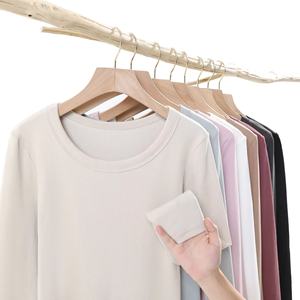 Camiseta de Punto Unisex de Manga Larga con Cuello Redondo, Color Sólido, Corte Regular Informal, 100% Algodón - Product Image 4
